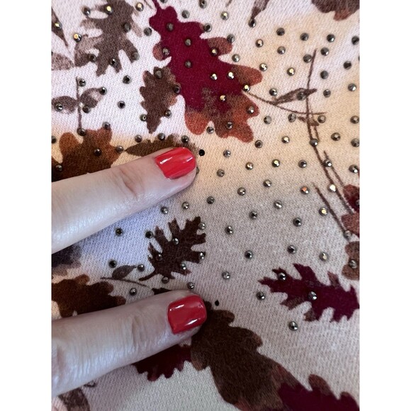 Breckenridge Autumn Leaves & Gems Themed Sweatshirt Top Women’s Small - Picture 7 of 10